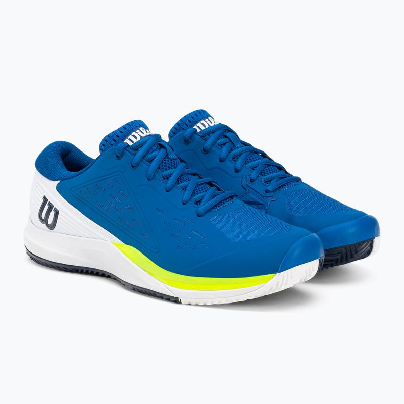 Buty do tenisa męskie Wilson Rush Pro Ace Clay lapis blue/white/safety yellow 4