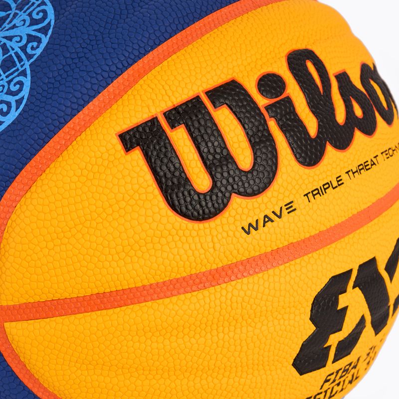 Piłka do koszykówki Wilson Fiba 3x3 Game Ball Paris Retail 2024 blue/yellow rozmiar 6 3