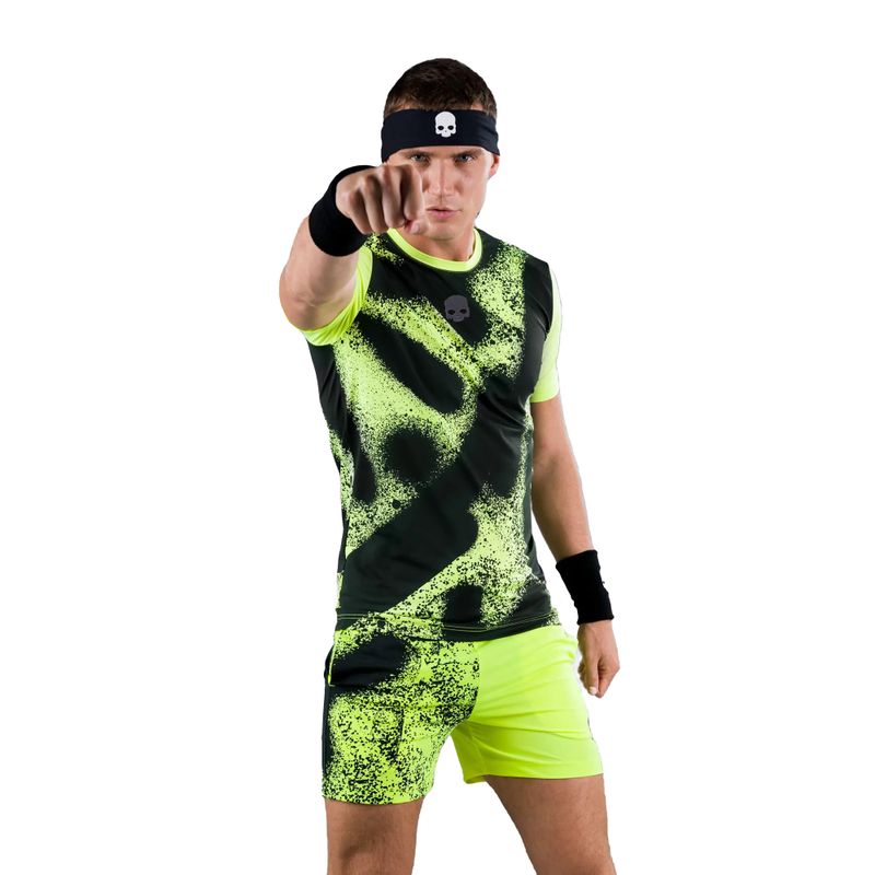 Koszulka tenisowa męska HYDROGEN Spray Tech fluorescent yellow 4