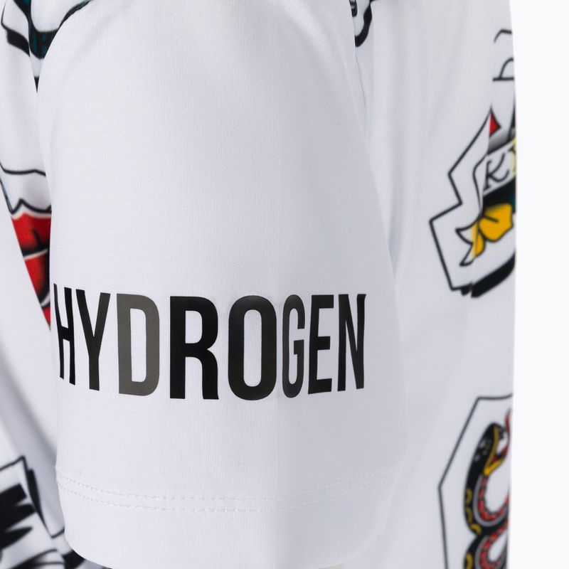 Koszulka tenisowa dziecięca HYDROGEN Tattoo Tech white 3