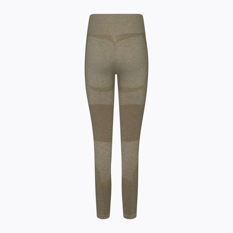 Legginsy treningowe damskie Gym Glamour Fusion khaki 7