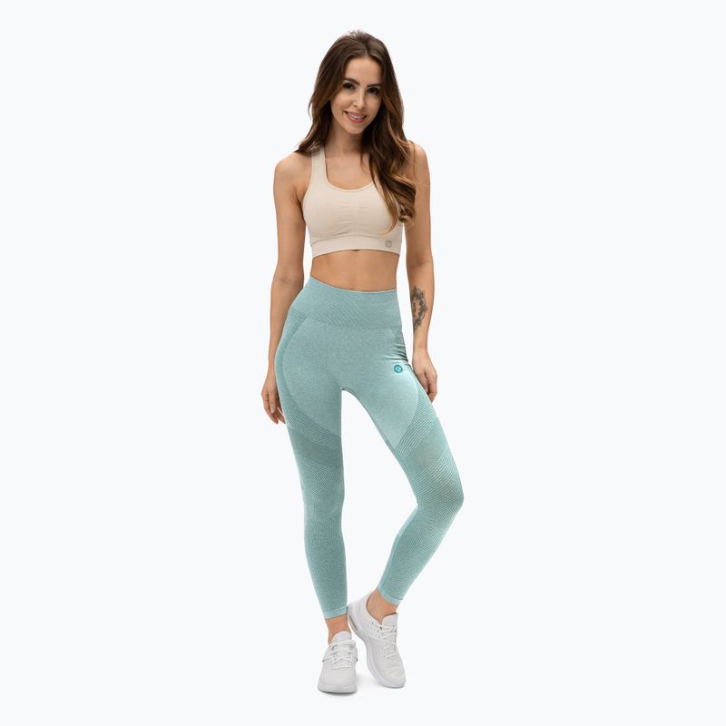 Legginsy treningowe damskie Gym Glamour Fusion green 2