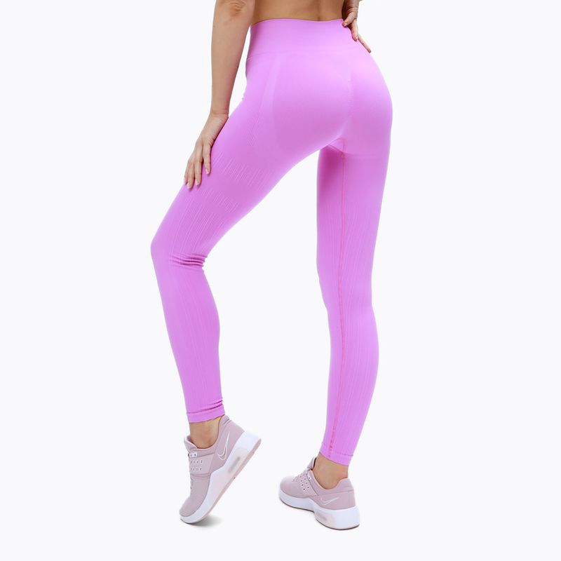 Legginsy treningowe damskie Gym Glamour Push Up pink 3