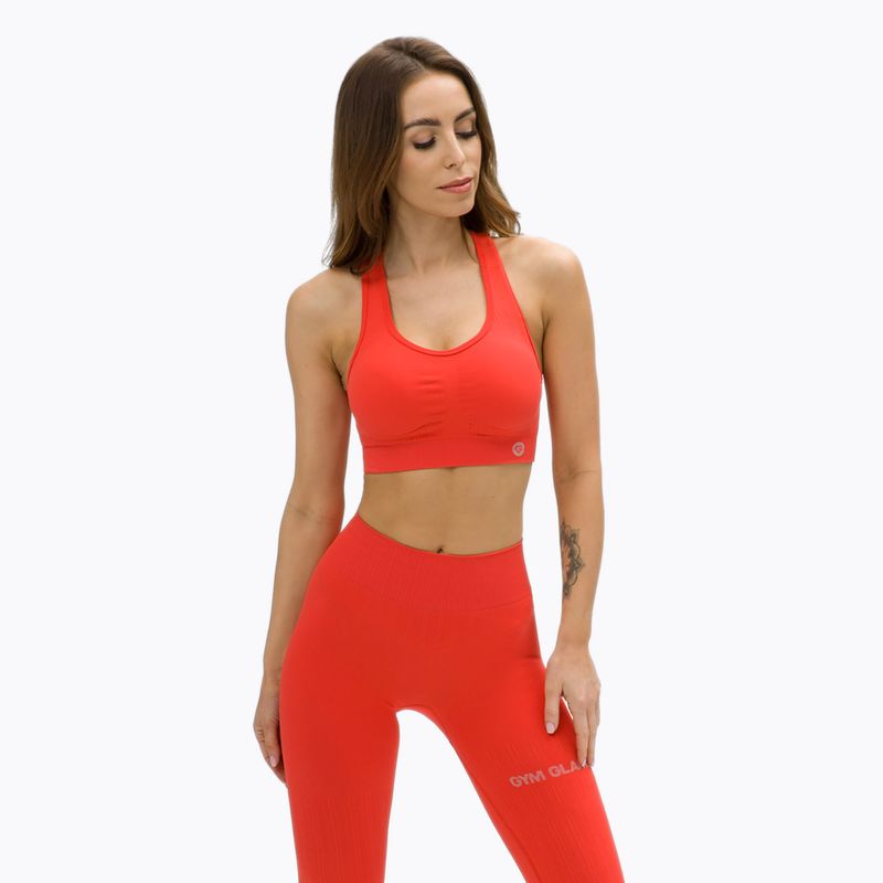 Biustonosz treningowy Gym Glamour Push Up coral