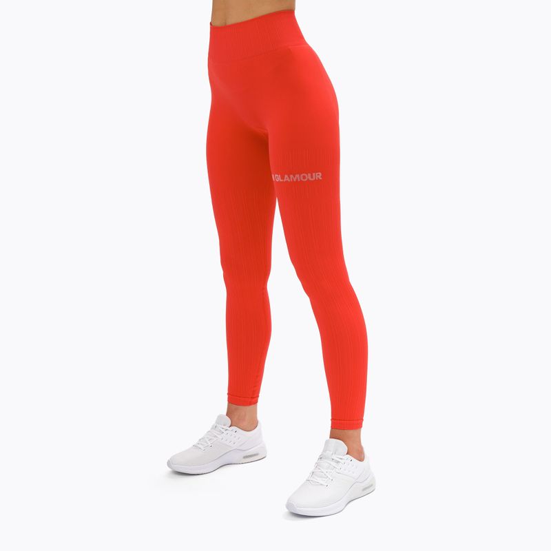 Legginsy treningowe damskie Gym Glamour Push Up coral