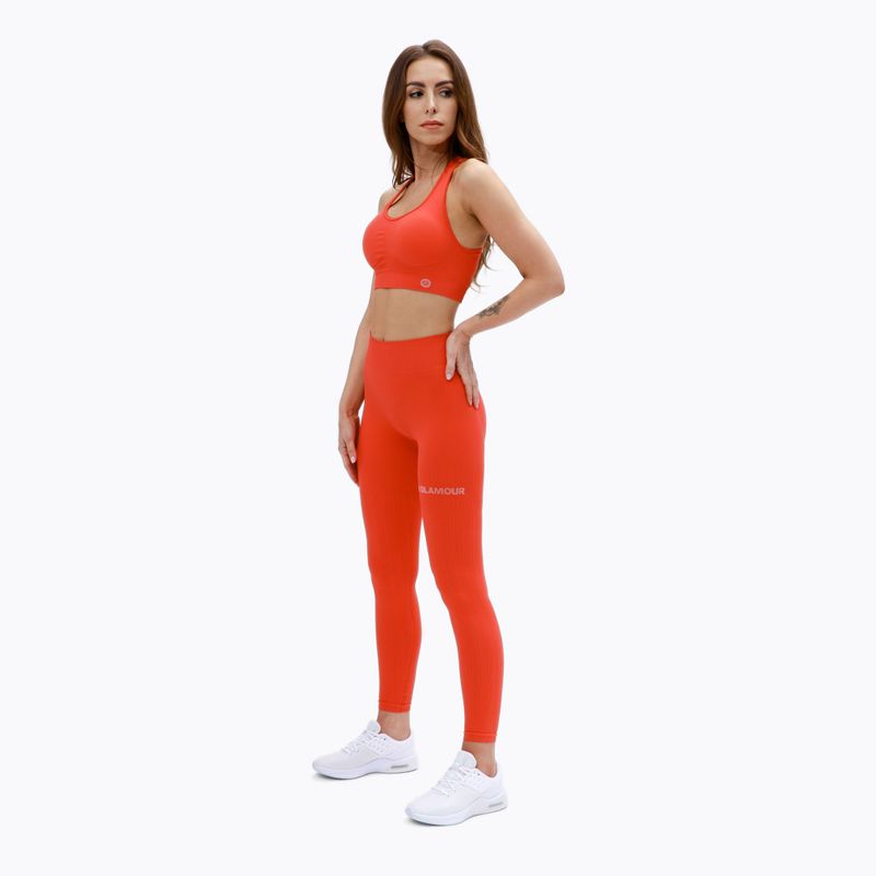 Legginsy treningowe damskie Gym Glamour Push Up coral 2