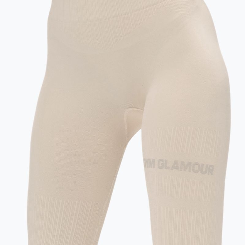 Legginsy treningowe damskie Gym Glamour Push Up cream 4