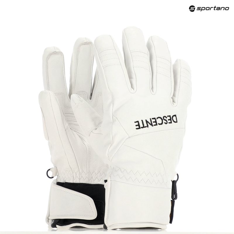Rękawice narciarskie męskie Descente 5 Finger Leather white 7