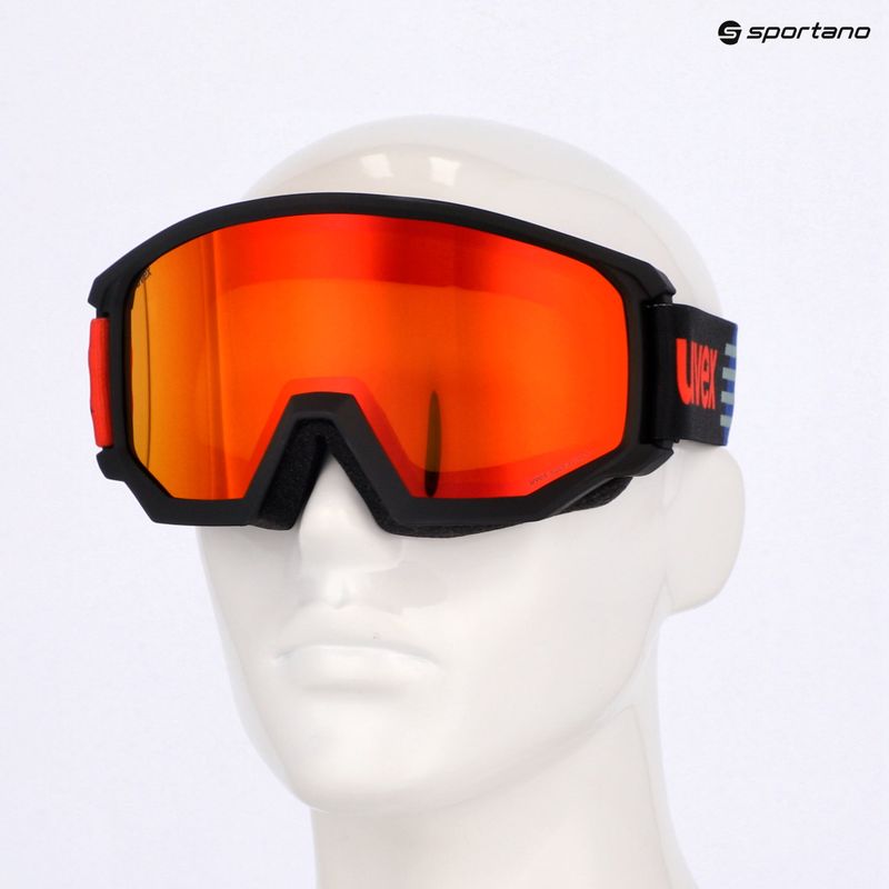 Gogle narciarskie UVEX Athletic FM black matt/mirror red orange clear 7