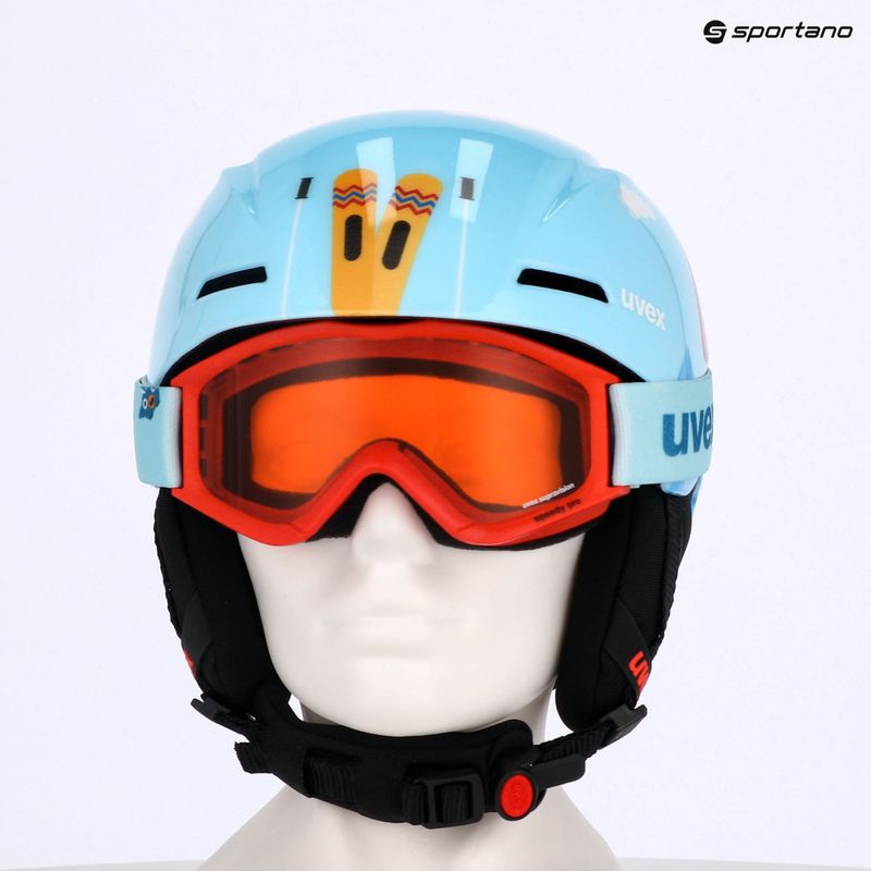 Kask narciarski dziecięcy UVEX Viti Set + gogle Speedy Pro light blue birdy/lasergold lite 8