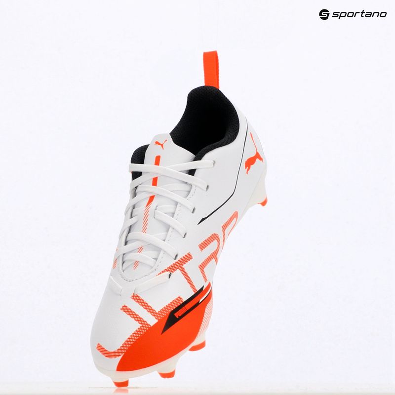 Buty piłkarskie dziecięce PUMA Ultra 5 Play FG/AG Jr puma white/puma black/glowing red 9