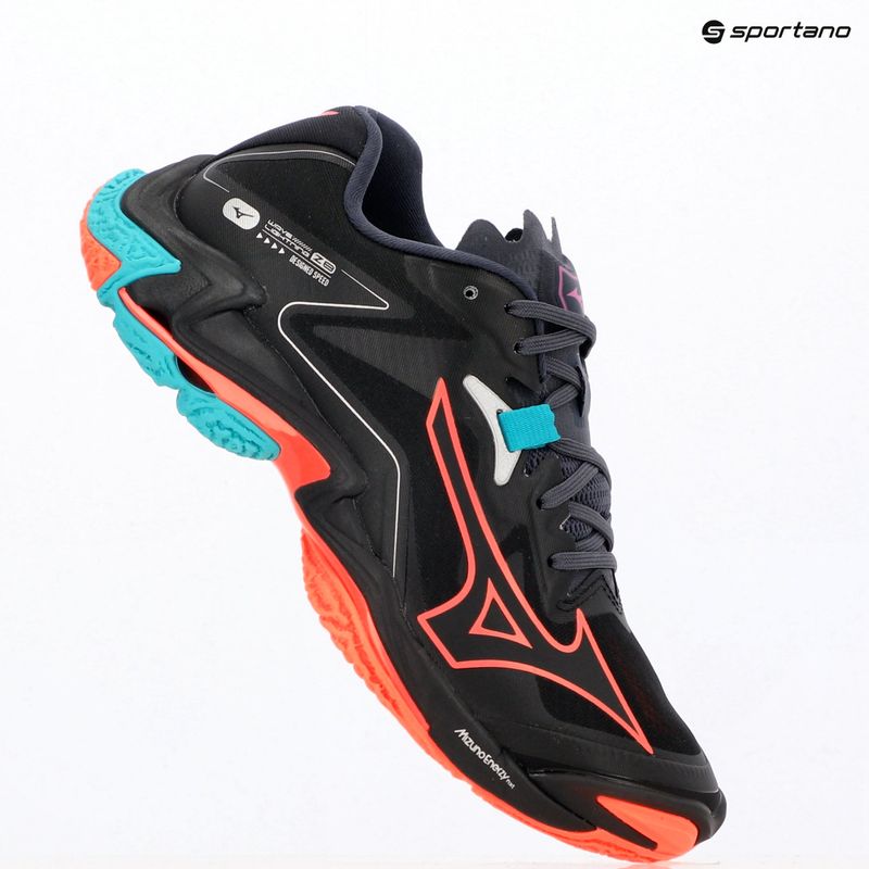 Buty do siatkówki Mizuno Wave Lightning Z8 black/neon flame/peacock blue 11