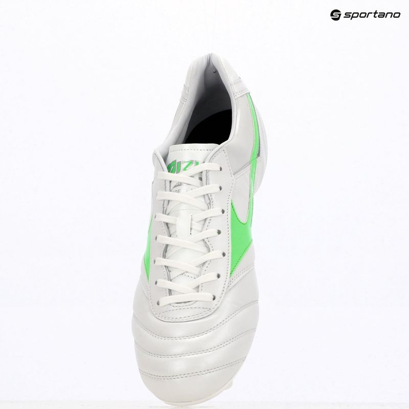 Buty piłkarskie męskie Mizuno Morelia II Japan Md white/neon green/galaxy silver 9