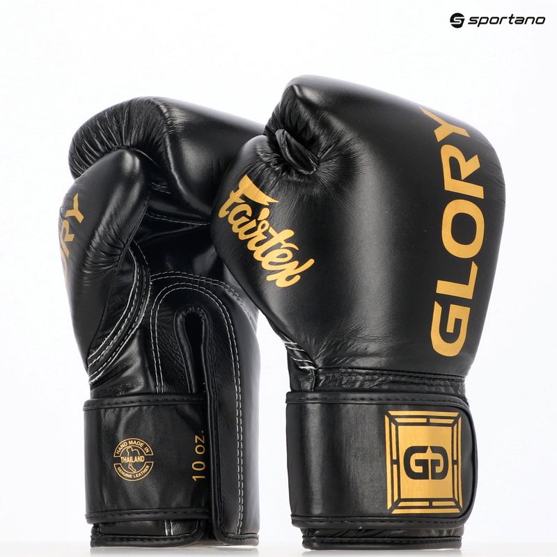 Rękawice bokserskie Fairtex Glory Competition Lace Velcro black 8