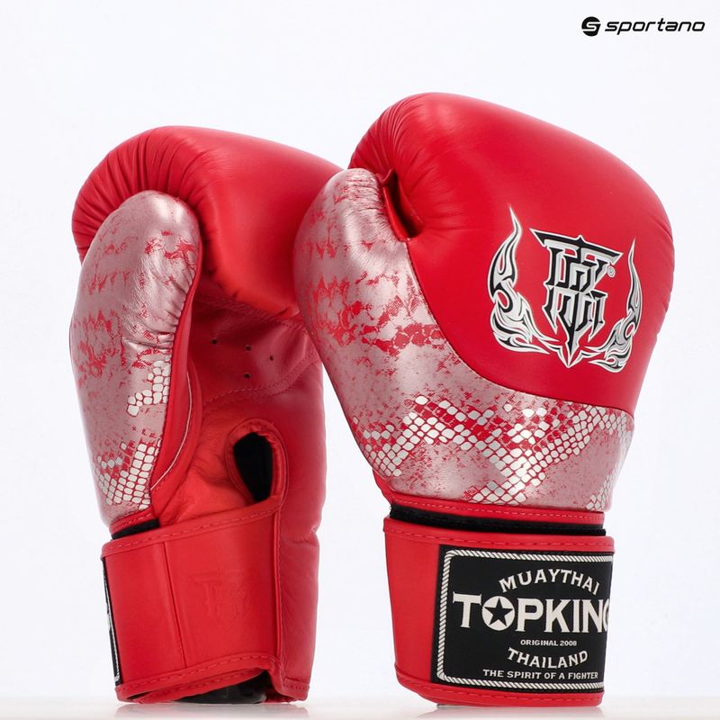 Rękawice bokserskie Top King Muay Thai Power Snake red/silver 7