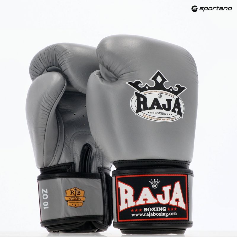 Rękawice bokserskie RAJA BOXING Single Standard Genuine Leather grey 8