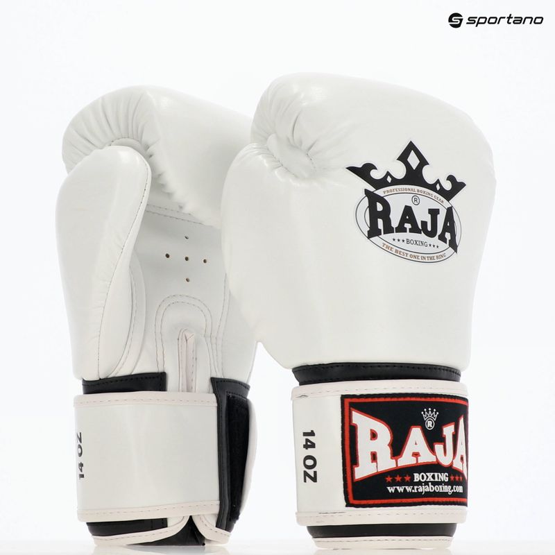 Rękawice bokserskie RAJA BOXING Single Semi Leather white 8