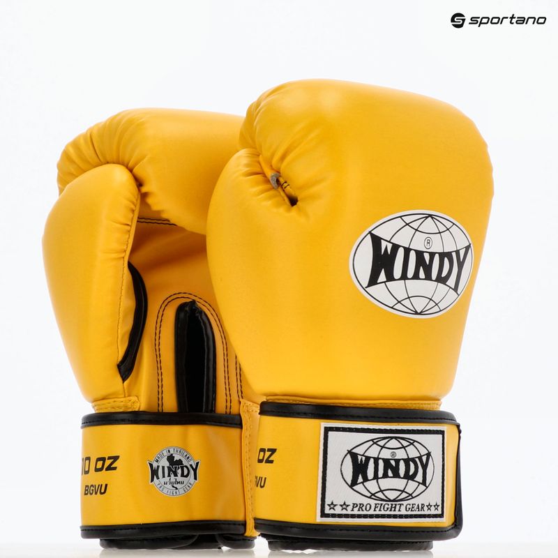 Rękawice bokserskie WINDY Classic Synthetic Leather yellow 8