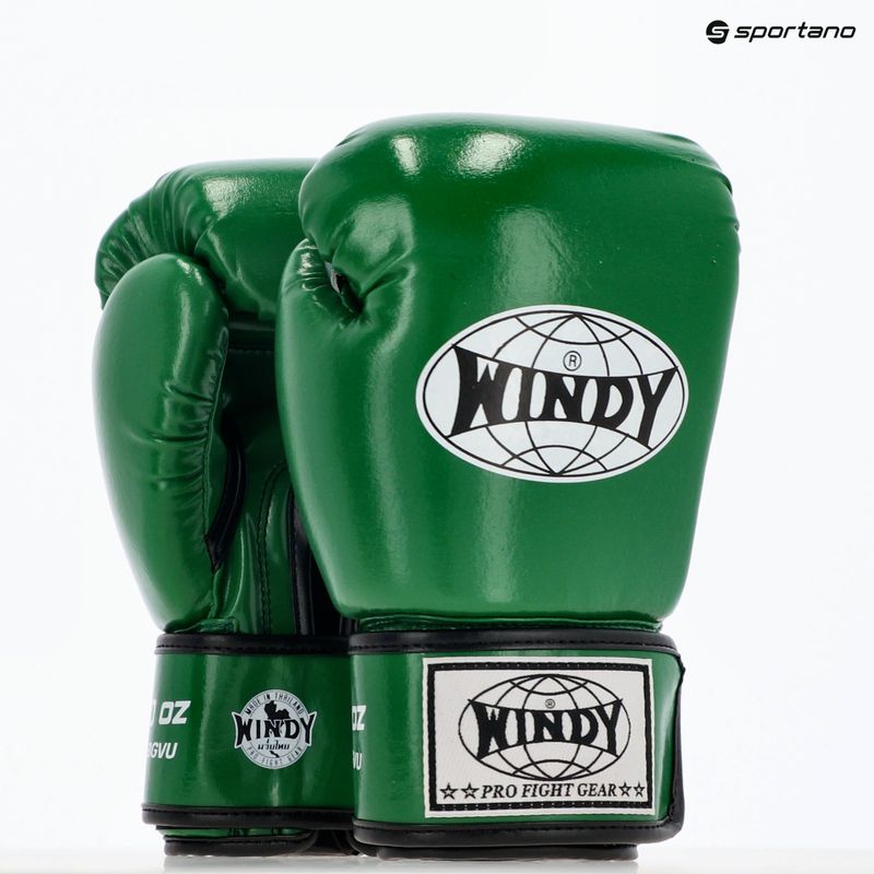 Rękawice bokserskie WINDY Classic Synthetic Leather green 8