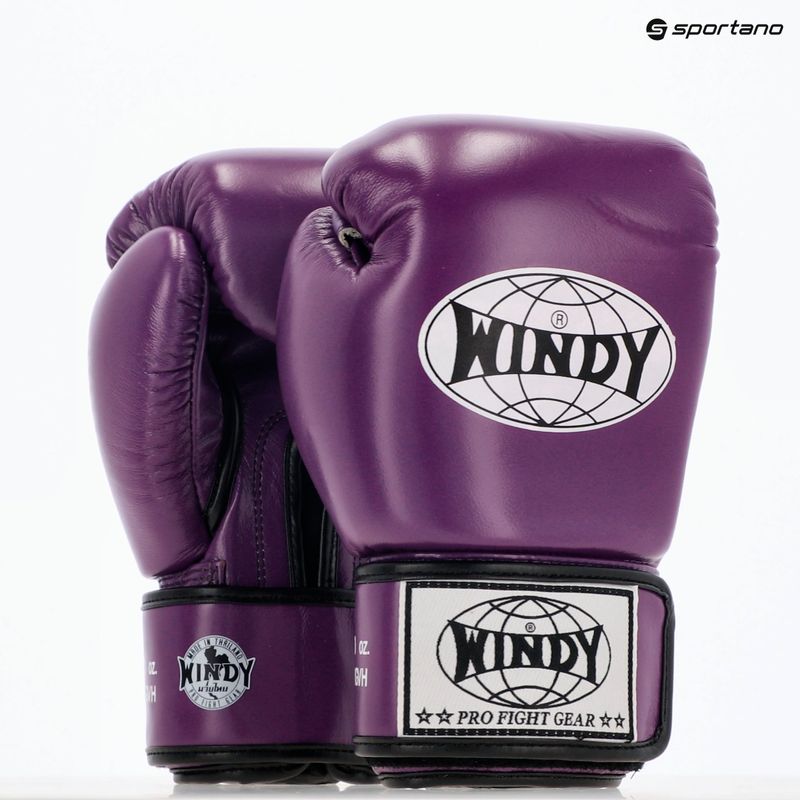 Rękawice bokserskie WINDY Classic Genuine Leather purple 7