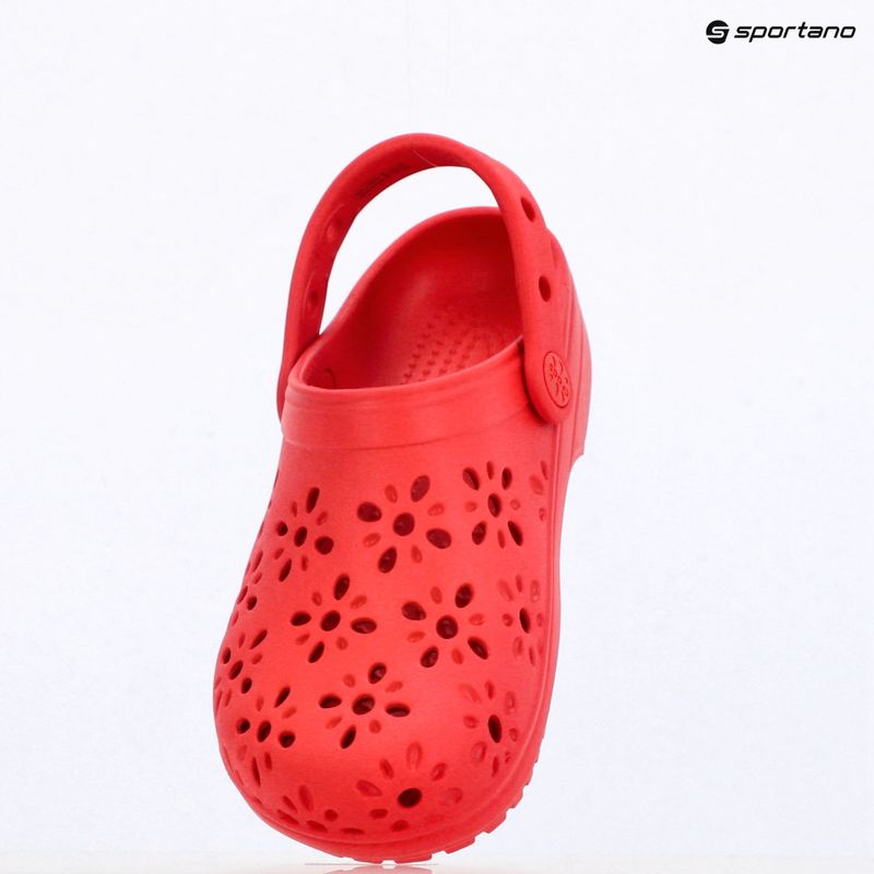Klapki dziecięce Crocs Classic Floral Cutout Clog Kids cherry red 10