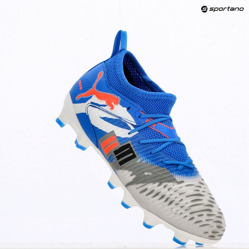Buty piłkarskie dziecięce PUMA Future 8 Match Forever FG/AG Jr white/ultra blue/feather gray/puma black/glowing red 9