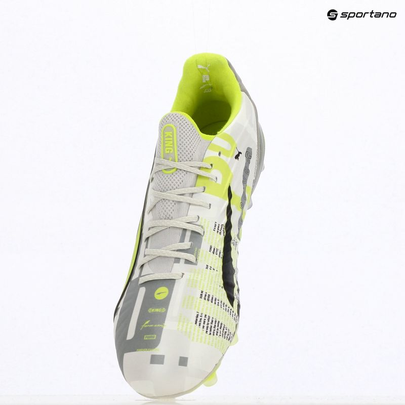 Buty piłkarskie męskie PUMA King Ultimate Forever FG/AG feather gray/electric lime/puma white/flat light gray 9