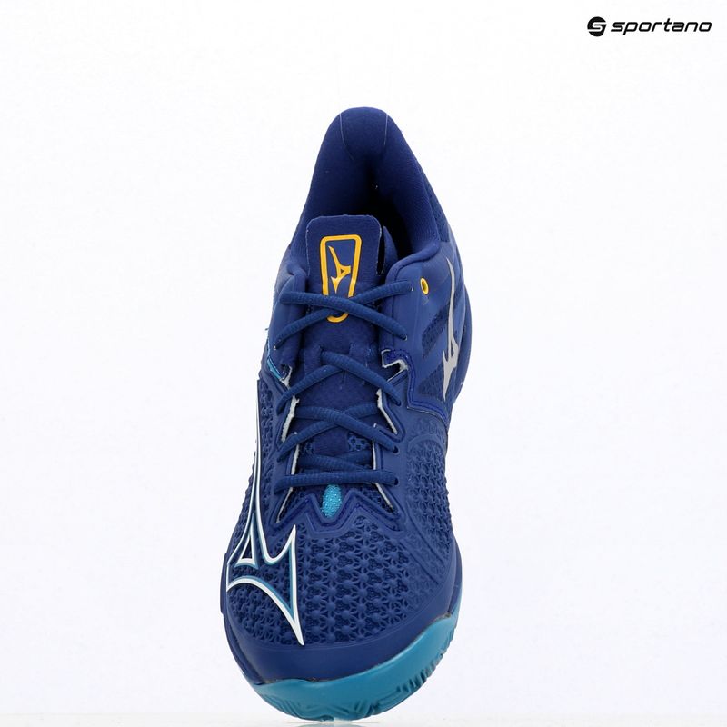 Buty do tenisa męskie Mizuno Wave Exceed Tour 6 CC bellwether blue/ white/ fjord blue 12