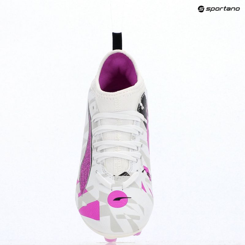 Buty piłkarskie dziecięce PUMA Ultra 5 Match Forever FG/AG Jr puma white/pure magenta/feather gray/puma black 9