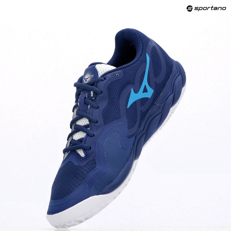 Buty do tenisa męskie Mizuno Wave Enforce Court CC bellwether blue/ white/ fjord blue 9