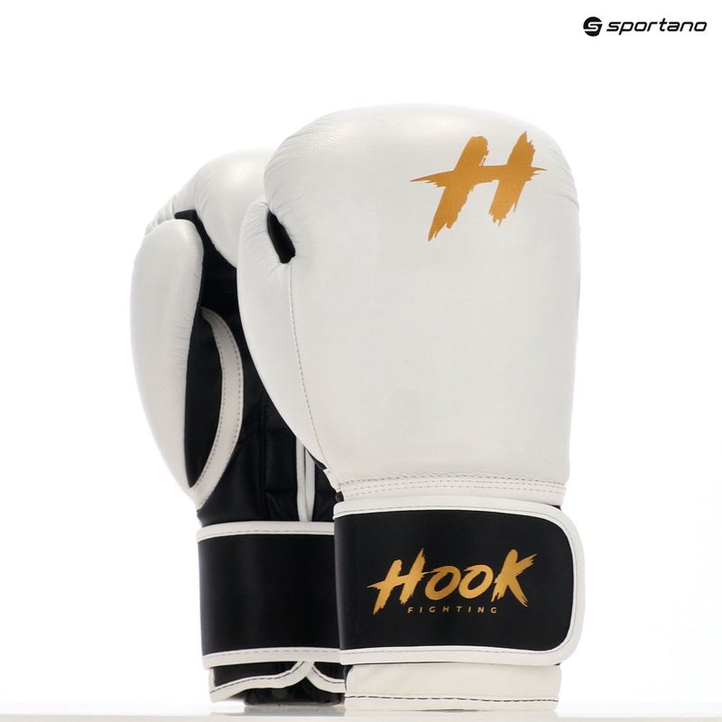 Rękawice bokserskie HOOK FIGHTING Ready to Fight skórzane biały 8