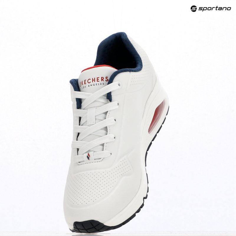 Buty SKECHERS Uno Stand On Air white durabuck/navy/red trim/mesh 15