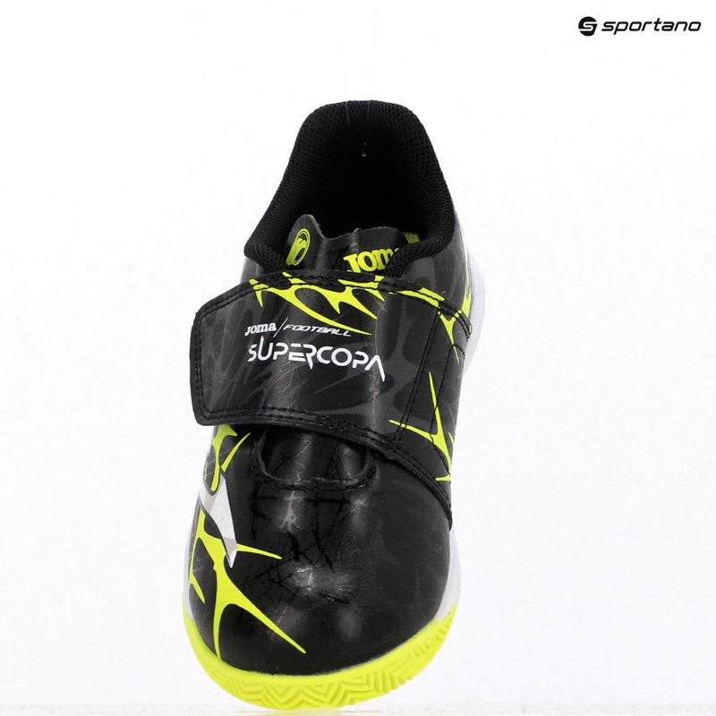 Buty piłkarskie dziecięce Joma Super Copa Jr IN black/fuor yellow 9