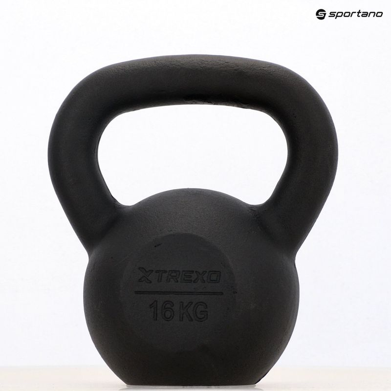 Kettlebell Żeliwny TREXO 16 kg czarny 8