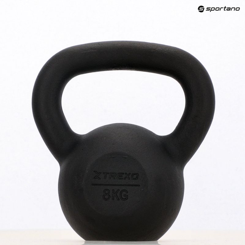Kettlebelll Żeliwny TREXO 8 kg czarny 8