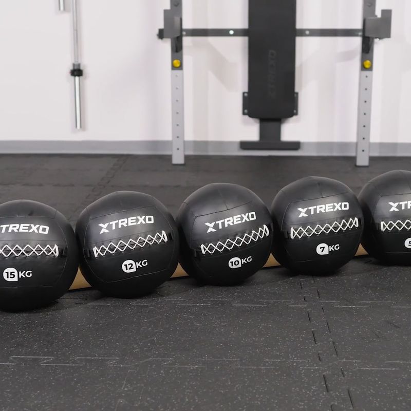 Piłka lekarska TREXO Wall Ball 7 kg czarny 9