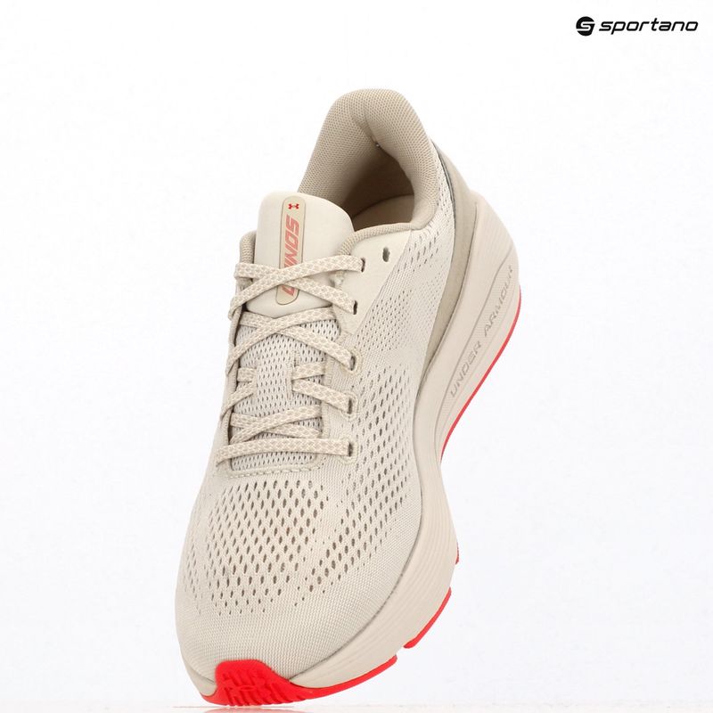 Buty do biegania damskie Under Armour Sonic 7 summit white/khaki base/racer red 9