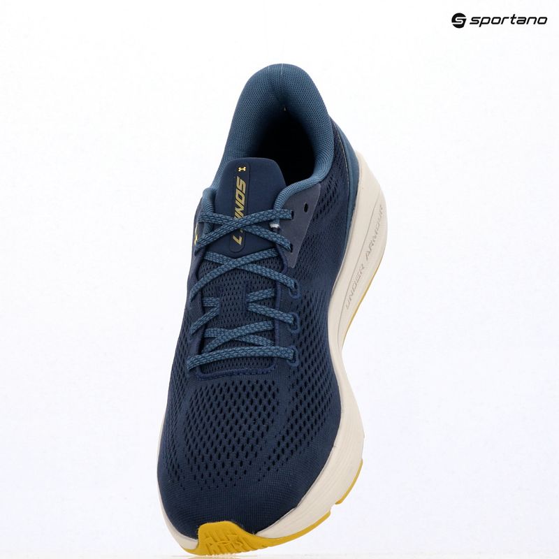 Buty do biegania męskie Under Armour Sonic 7 washed navy/nu blue/yellow shade 9