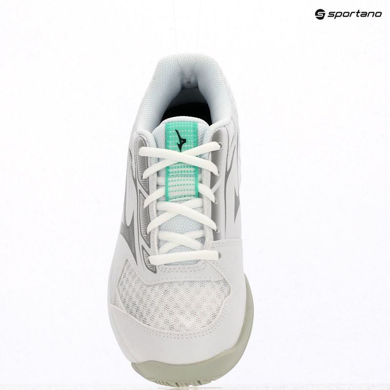 Buty do siatkówki dziecięce Mizuno Cyclone Speed 5 white/black/frozen emerald 13