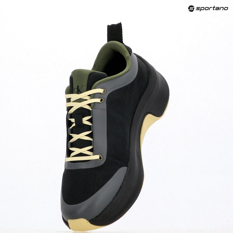 Buty męskie Calvin Klein YM0YM01456 Chunky Runner Lace Up Mix Aop black/medieval forest/coal/lime 9