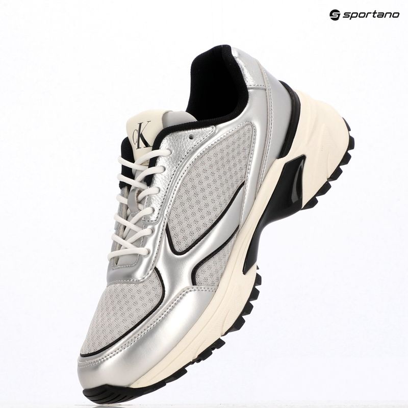 Buty męskie Calvin Klein YM0YM01402 Hike Runner Laceup Mesh Mix silver/black/marshmallow 9