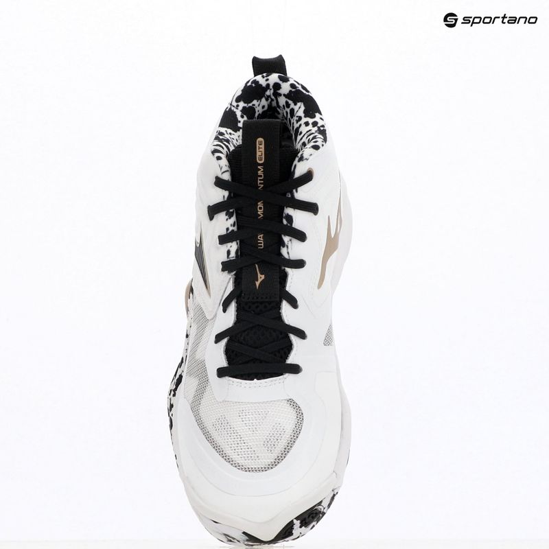 Buty do siatkówki Mizuno Wave Momentum Elite Mid white/black/ge gold 15