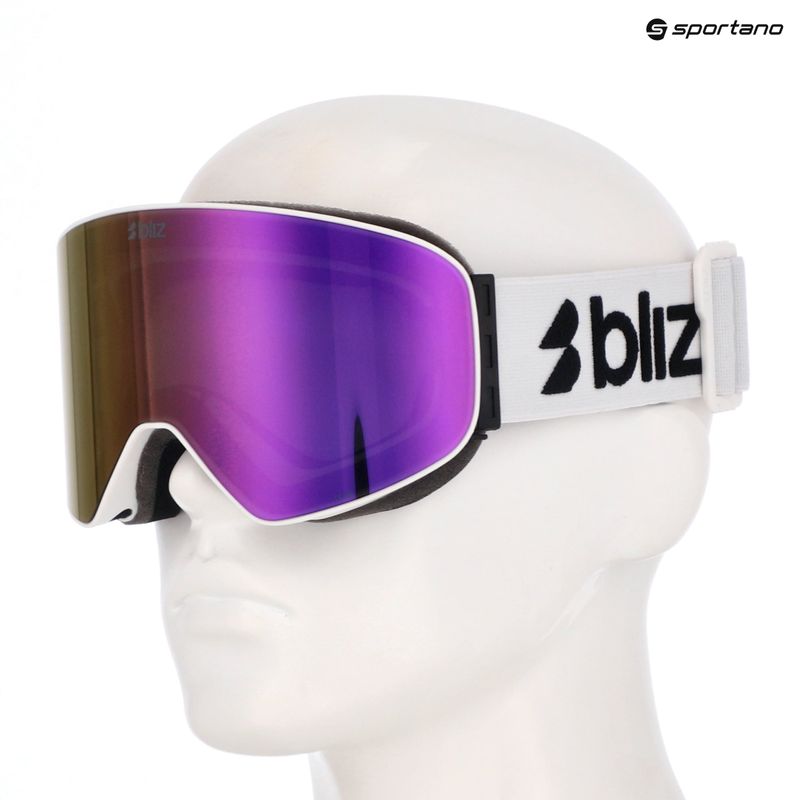 Gogle narciarskie Bliz Flow matte white/smoke/pink 7