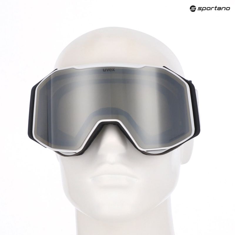 Gogle narciarskie UVEX Gravity FM white matt/mirror silver/green/clear 10