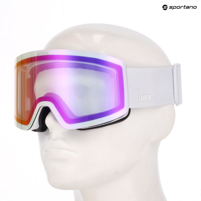 Gogle narciarskie UVEX Provoqe V white matt/vario pink mirror 6