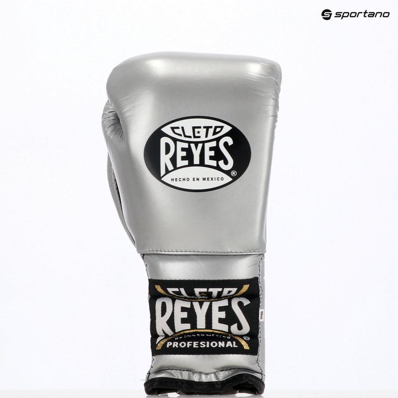 Rękawice bokserskie Cleto Reyes Lace Up Sparring silver 3