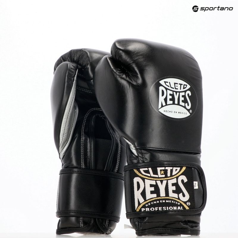Rękawice bokserskie Cleto Reyes Velcro Sparring black/silver 3