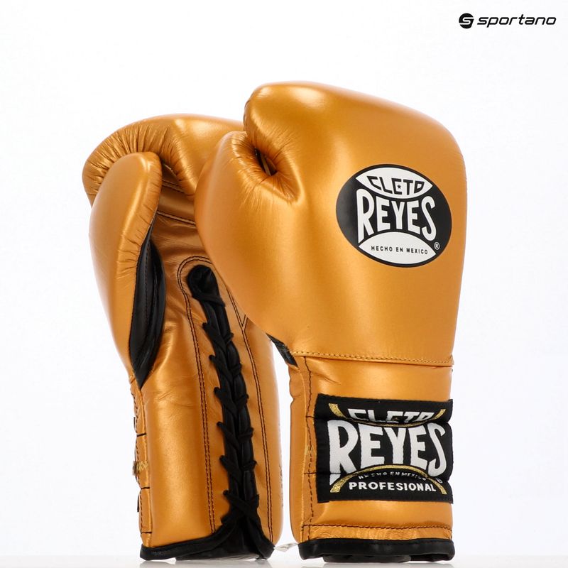 Rękawice bokserskie Cleto Reyes Lace Up Sparring gold 3