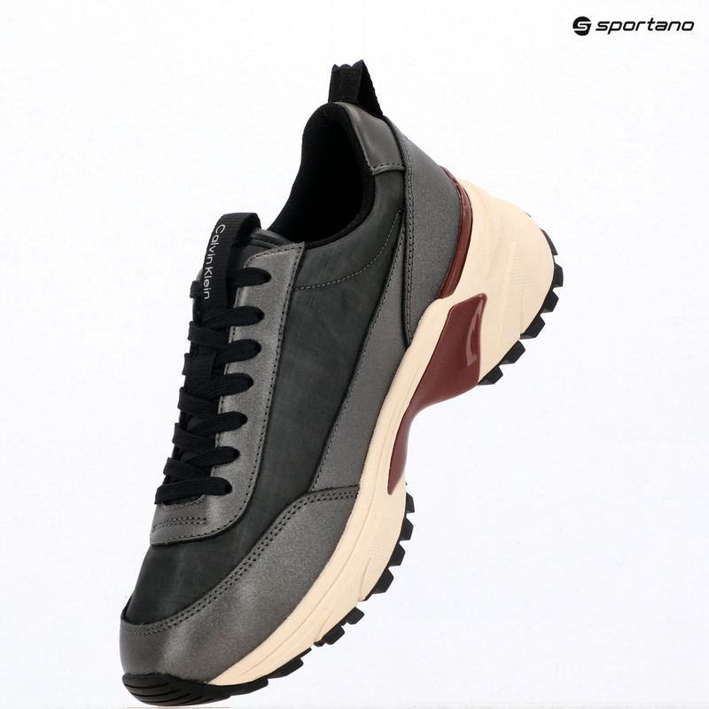 Buty damskie Calvin Klein HW0HW02999 Hike Runner Organza Met Leather gun metal/bordeaux 9
