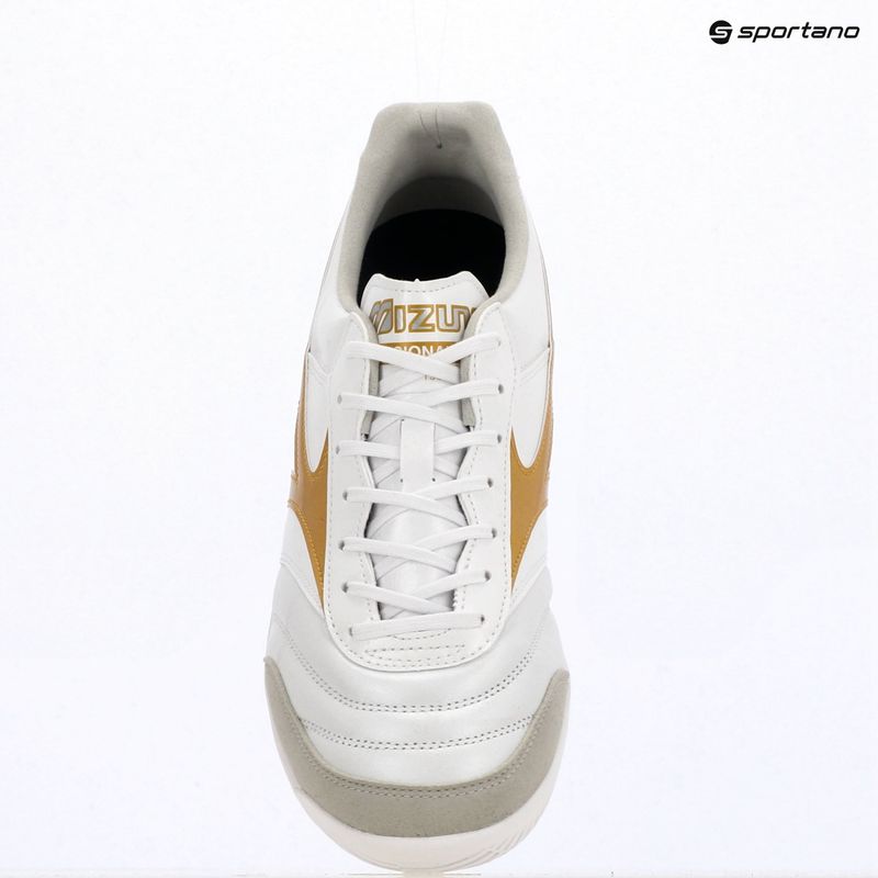Buty piłkarskie Mizuno Morelia Sala Elite IN white/football gold/galaxy sil 12
